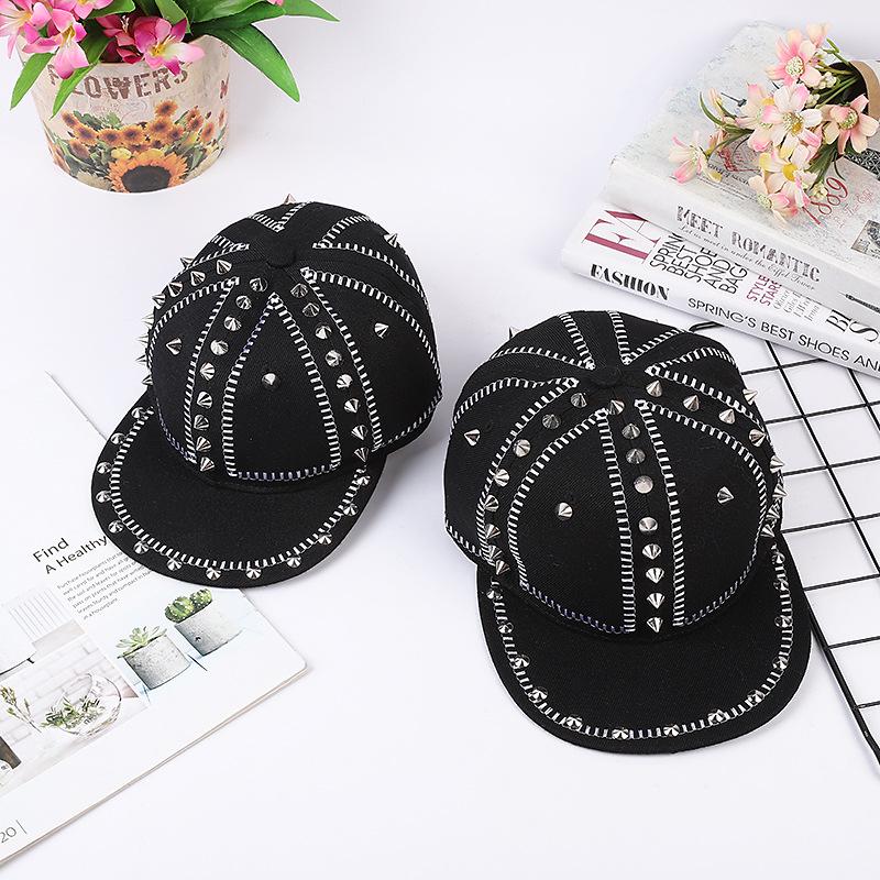 Jazz Rapper Hat Buy XY Street Punk Style Men and Women Hip Hop Rivets Flat Performance ...