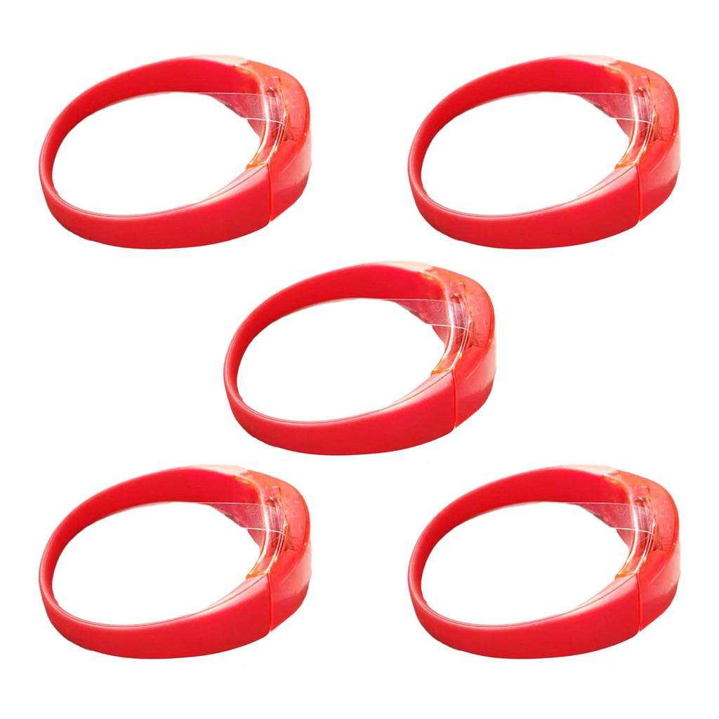 5pcs Voice Controlled LED Luminous Bracelets Flashing Silicone Bangle Light Up Wristbands for Christmas New Year Decor