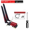 RTL8922 Dual-Band Wireless Network Card with PCIe & Bluetooth 5.4, 2.4G/5G/6G, WIFI7 Receiver for Desktops