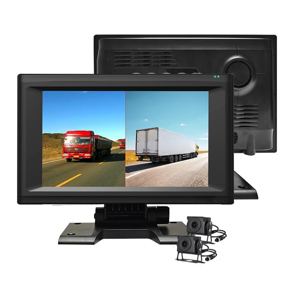 7-Inch truck monitoring driving recorder 1080P front and rear dual road pull-out camera 24V car