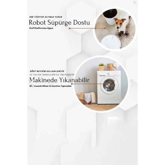 Çizgili Desen Dijital Baskı Yıkanabilir Kaymaz Taban Ince Salon Mutfak Çocuk Halısı Yolluk