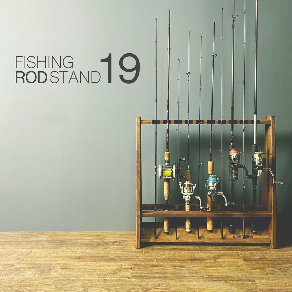 WOOD WORKS Made in Japan Rod stand for 19 rods on both sides Body Felt [Brown] [Black]