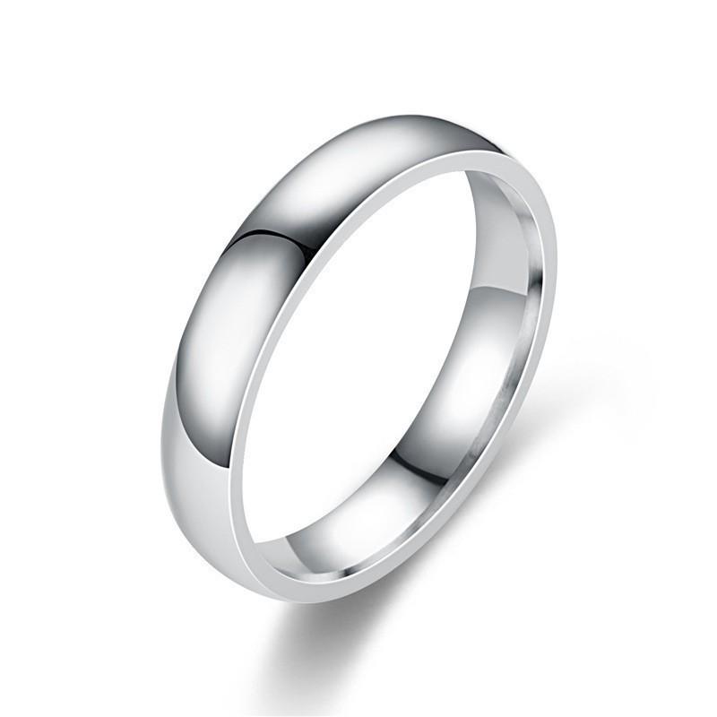 Women's Simple Titanium Steel Ring: 2mm, 4mm, 6mm Plain Band, Round Arc, Japanese & Korean Style, Couple Jewelry