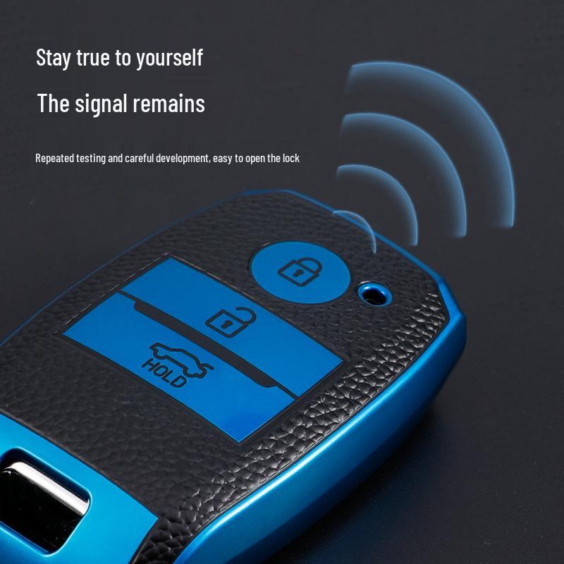 Fundas de Llave de Coche con Textura de Cuero Compatibles para Modelos Kia: K3, K4, K5, KX3, KX5, Sportage, Sorento, Yipao.