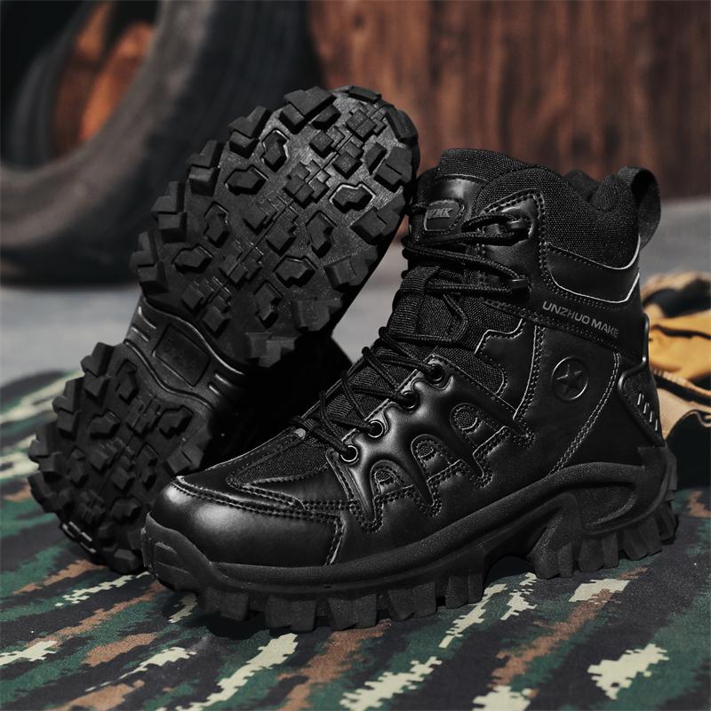 Military Tactical Boots Desert Combat Outdoor Army Hiking Shoes Waterproof Travel Shoes Leather Male Ankle Boots