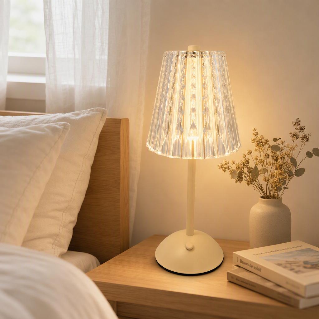 Touch-Control LED Crystal Night Light - Rechargeable, Adjustable Three-Color Dimming for a Creative Atmosphere