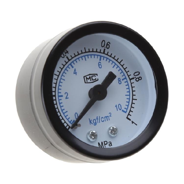 1/4 Inch Pressure Gauge Double Scale Air Pressure Gauge Back Connection 0-1.0Mpa