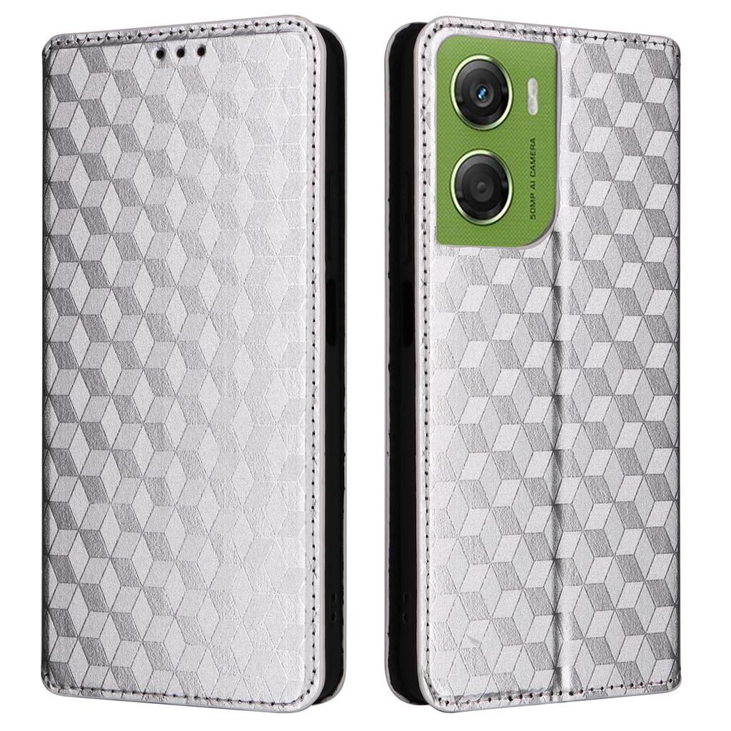 For Motorola Moto G06 4G/G06 Power 4G Case Wallet Rhombus Imprinted Leather Phone Cover