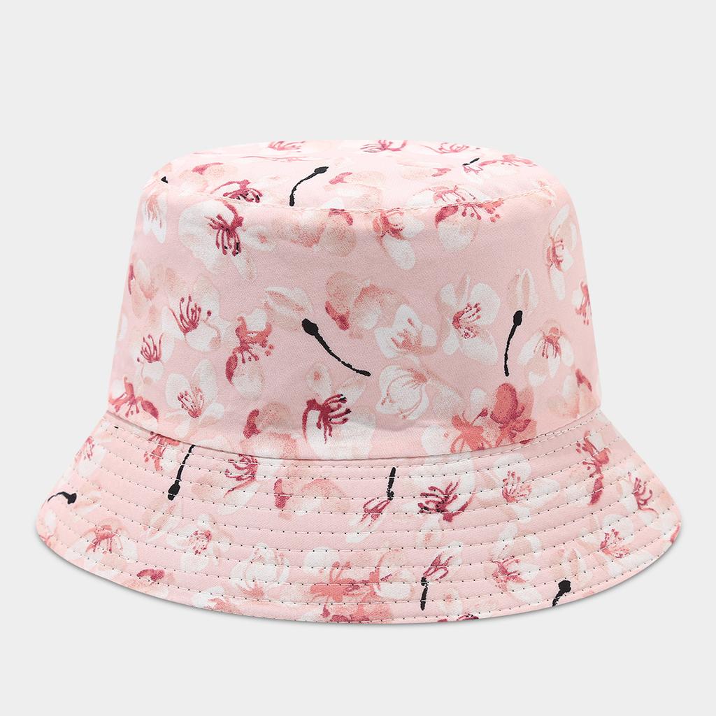 Double-sided Bucket Hat Women's Spring and Summer New Colorful Graffiti Flower Pot Hat Trendy Foldable Sun Hat Shows Small Face