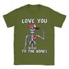Valentines Day Skeleton Love You Rocker T Shirt for Men Cotton Vintage T-Shirt Round Collar Tees Short Sleeve Clothing Gift Idea