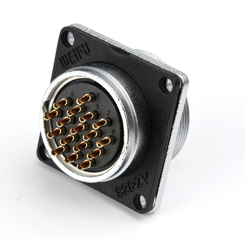 Weipu WS28 23-Pin Aviation Plug Connector, Male-Female Threaded, 479-Hole, 10P12, 16-Pin, 20/26-Pin
