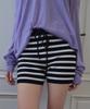 CITTA Stripe Knit Micro Shorts_Ctb570(Black)