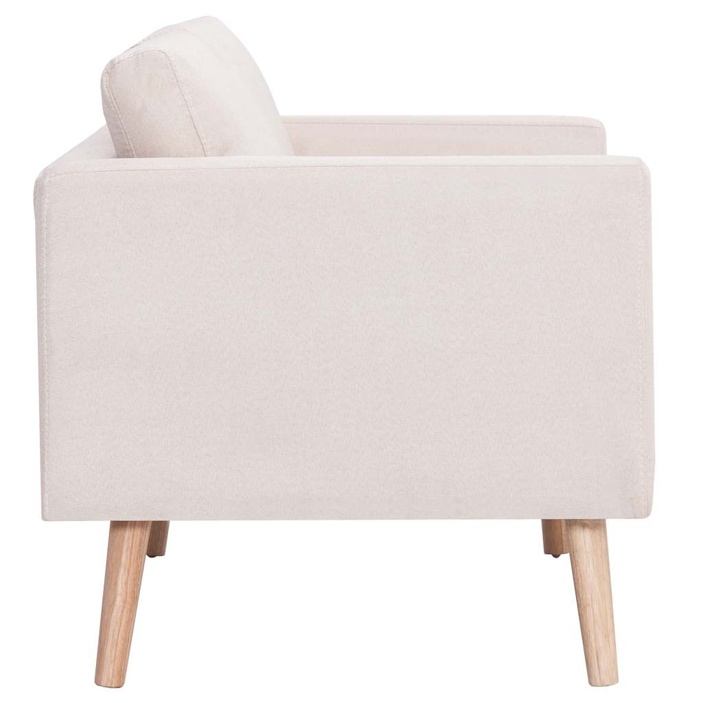 2 Seater Sofa Fabric Cream White
