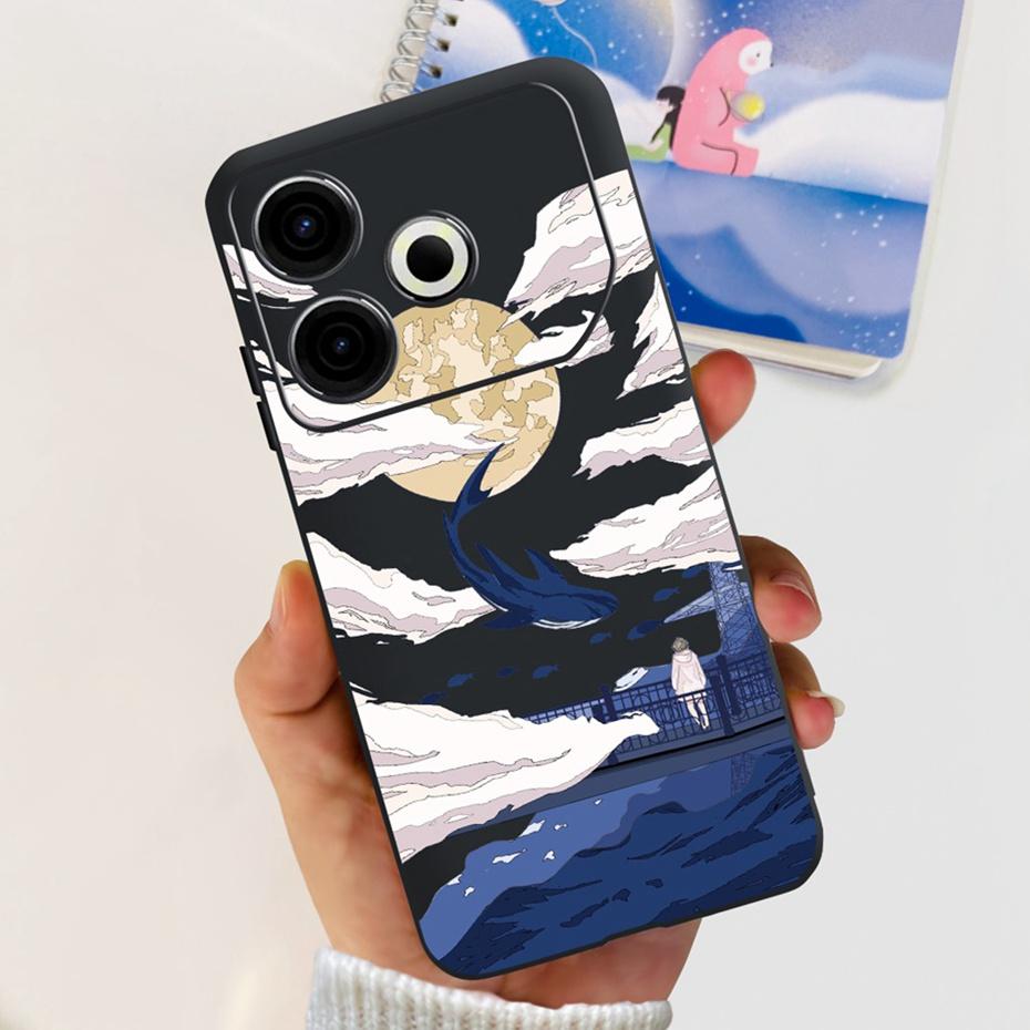 2024 Fashion Case For Tecno Pova 6 Neo Black Silicone Soft TPU Back Cover For Tecno Pova 6Neo 4G Phone Cases