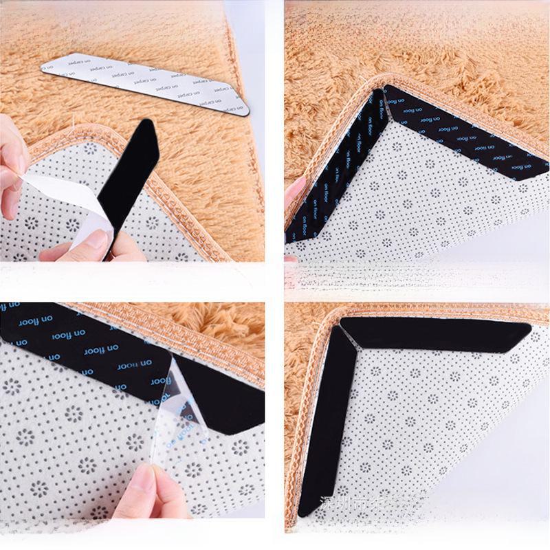 Non-slip carpet stickers for secure, traceless grip - washable, double-sided, no glue needed.