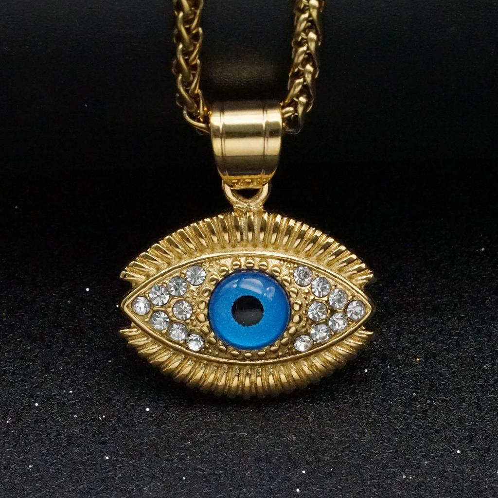 Hip Hop Fashion Necklace Devil Eyes Blue Eyes Necklace Pendant