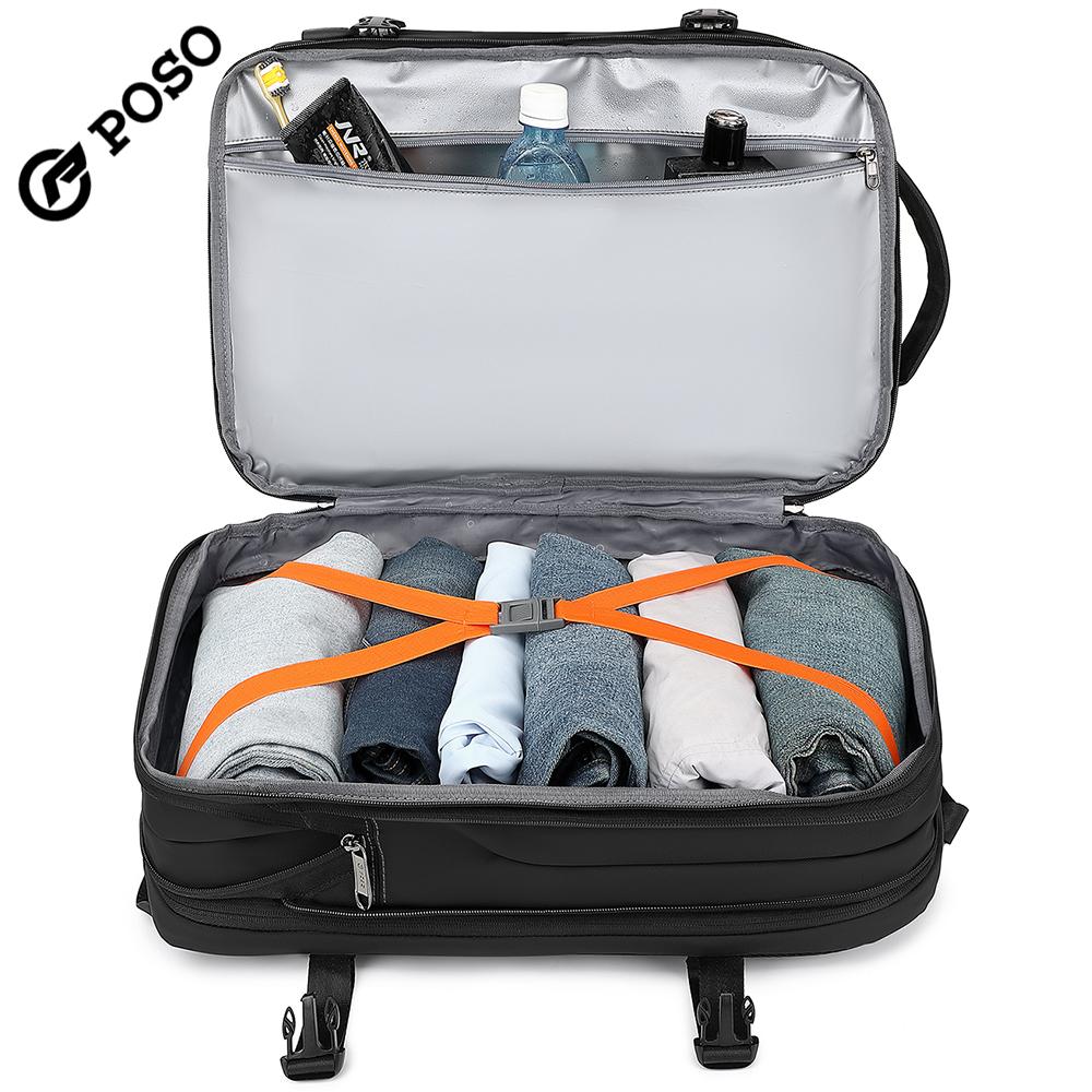 Pánský batoh pro 17/17,3palcový notebook Velkokapacitní 45 l Rozšiřitelný, S nabíjecím portem USB, otevírání o 180°, Kufr o velikosti 22 palců