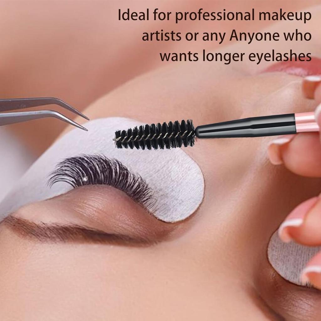 4Pcs Mascara Brush Wands Makeup Lash Spoolies Eyelash Eyebrow Brushes Spooly Applicators for Extensions Reusable(Pink)