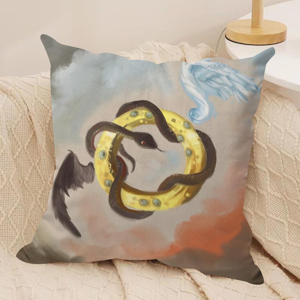 Tv GGood Omens Cushion Cover Silky Short Plush DoubleSided Printed Pillow Case for Sofa All Seasons Home Decor Gift