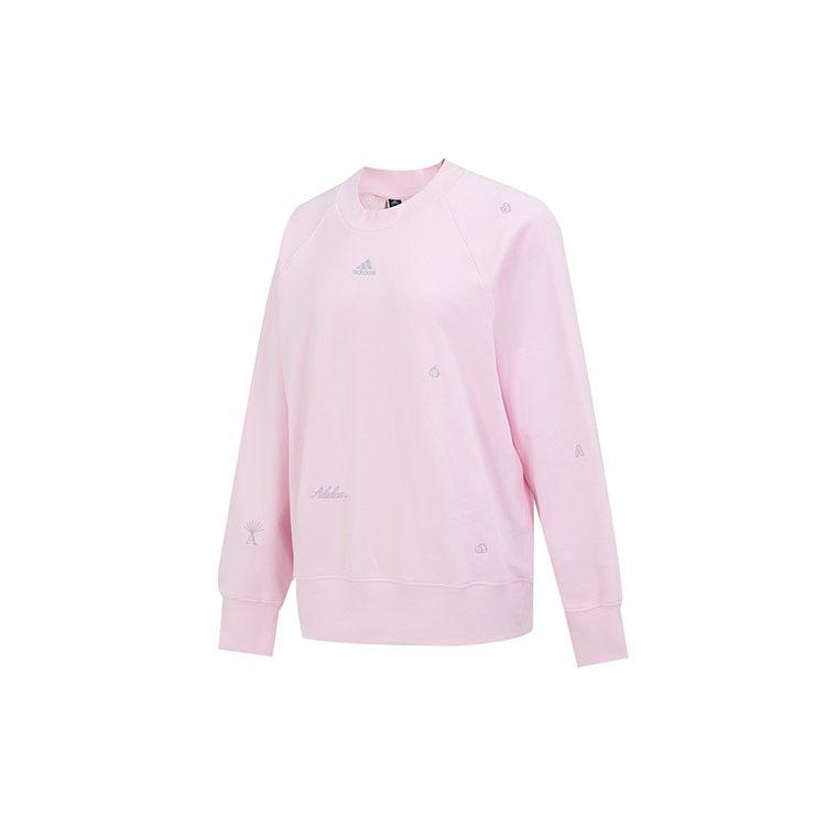 Adidas Sweatshirts Women's Pink Crew Neck Moderate Regular IC0812