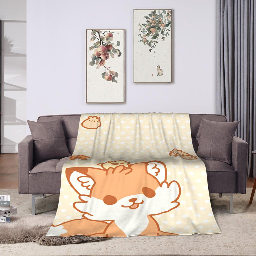 Süße Fuchs Flanelldecke Erwachsene Kind Gemütliche Bettwäsche Überwürfe Winter Schlafzimmer Tagesdecke Sofa Bettbezug