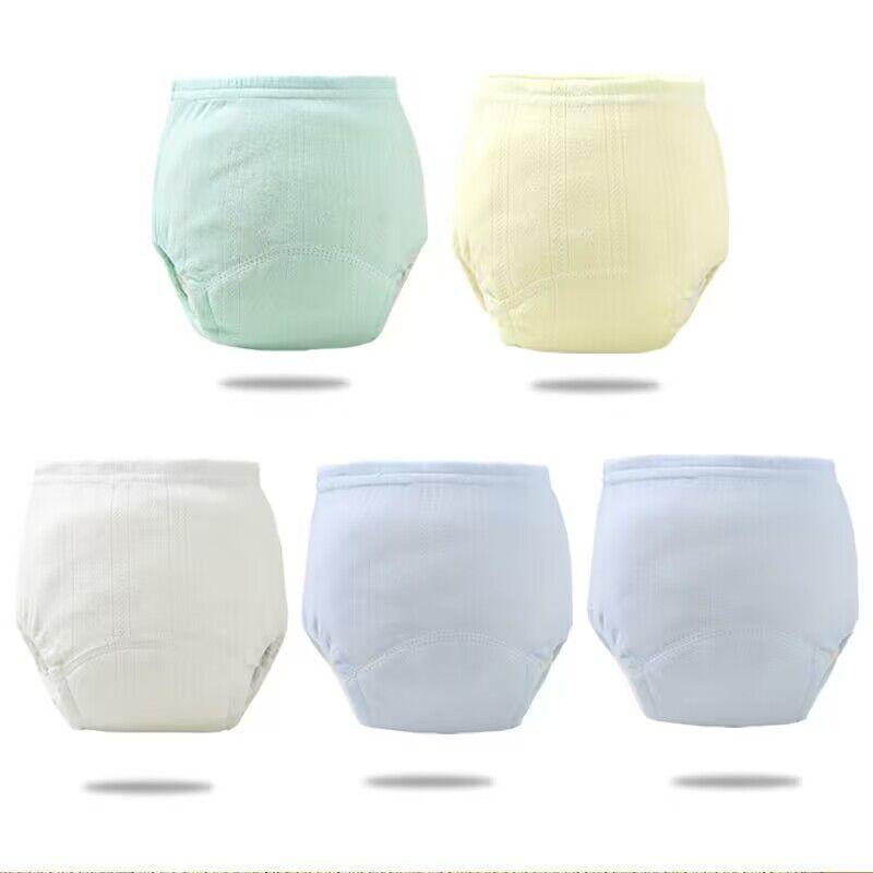 5PC Training Pants Baby Diapers Solid Color Washable Underwear Baby Boy Girl Cloth Diapers Reusable Nappies Infant Panties