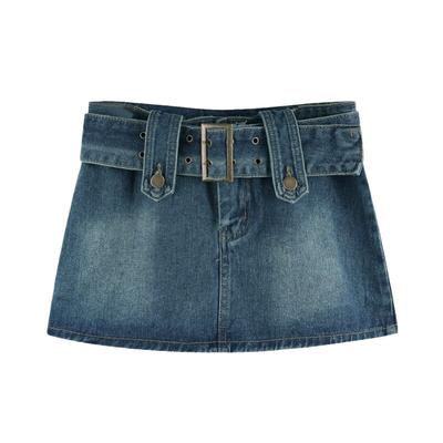 Minigonna di jeans Primavera ed Estate Vita Alta Design Anti-esposizione Senso A-line Fianchi Mezza Gamba Gonna di Jeans