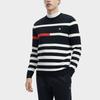Fila Fleece Striped Round Neck Pullover Sweater Men Sweaters Legendary-Blue F11M341403R-NV