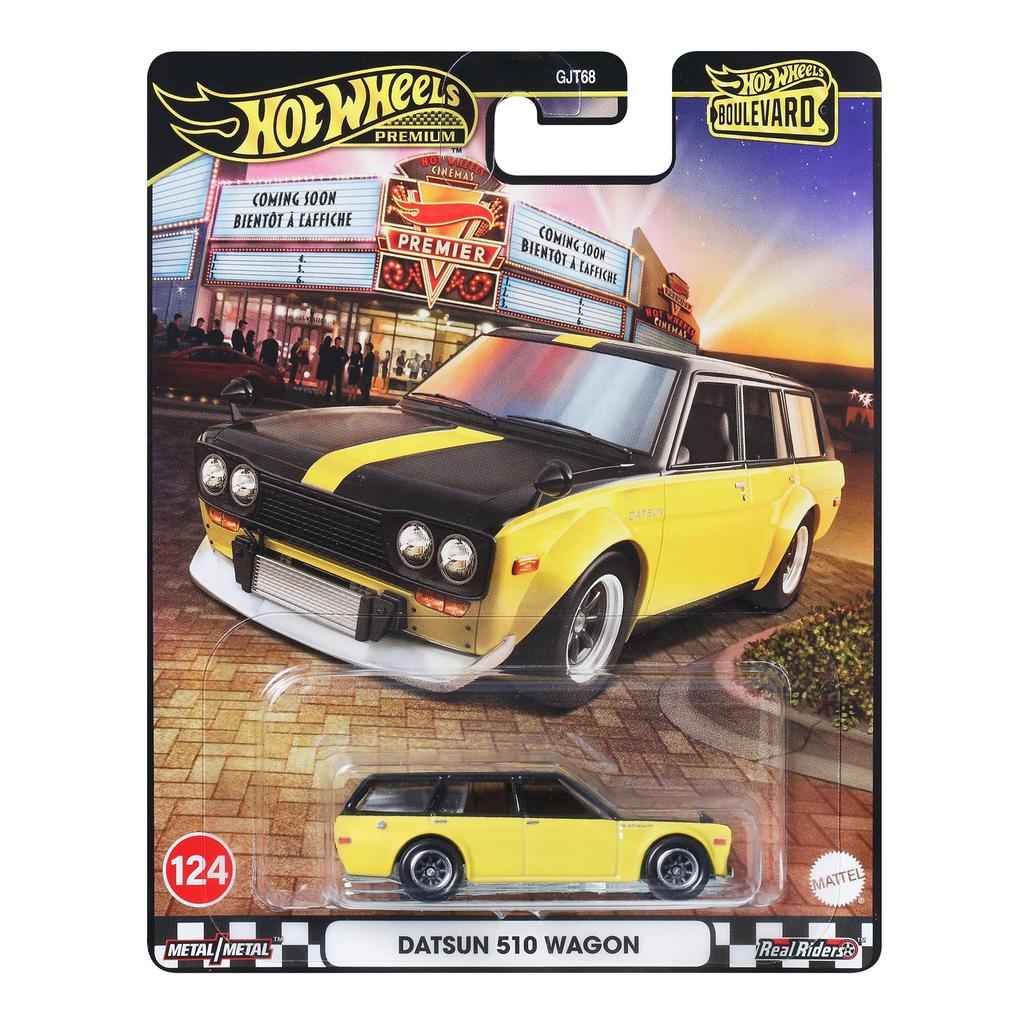 Hot Wheels Datsun 510 Wagon Bluebird Toy Mini Car JBL21 Ages 3+ Yellow