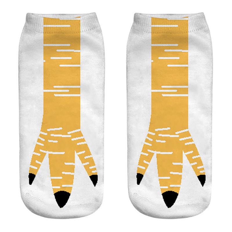 1Pair Creative 3D Printed Chicken Claw Socks Unisex  Short Socks Soft Comfortable Socks Funny Halloween Cosplay Props