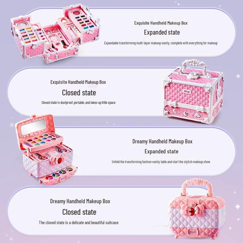 Set de Machiaj de Prințesă pentru Copii Netoxic - Cosmetice pentru Copii și Cadou Lac de Unghii