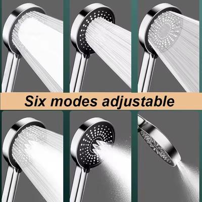 15 cm Großes Panel Druck-Duschkopf Multifunktions-Brausekopf 6 Modi Einstellbar Hochdruck-Duschkopf Badezimmerzubehör
