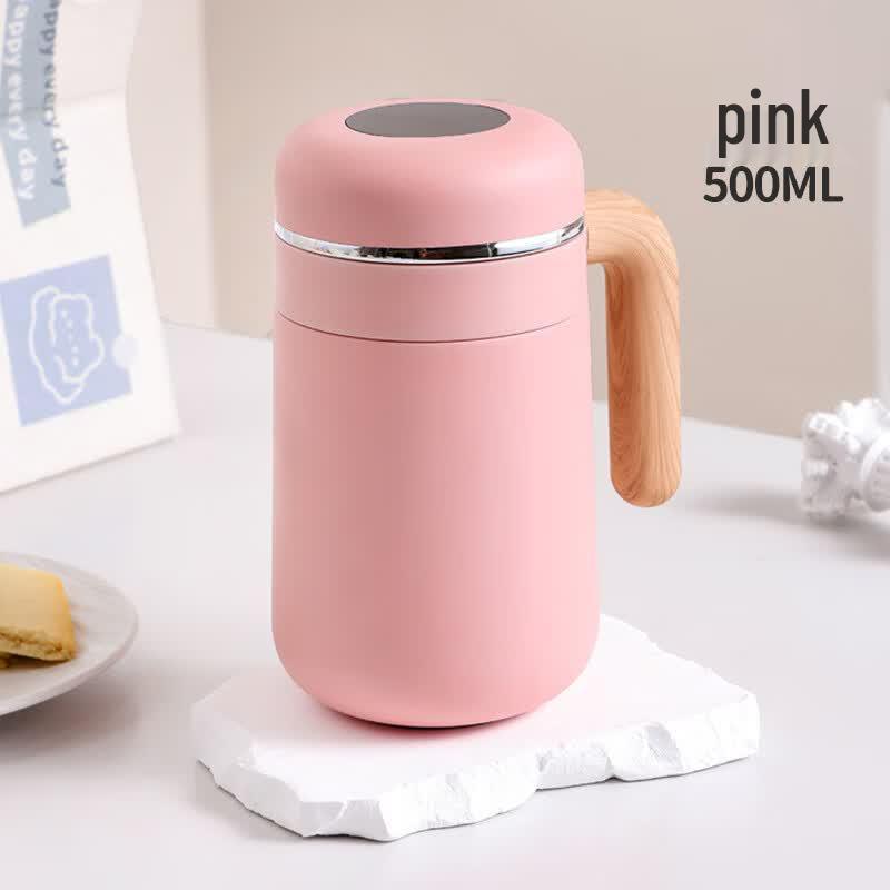 OLOEY 316 Stainless Steel Insulated Coffee Mug with Wood Grain Handle