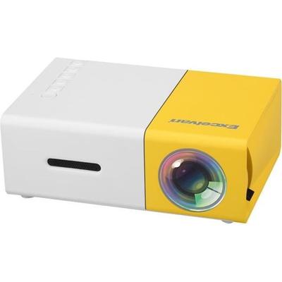 Mini Beamer Excelvan YG300 Tragbar 1080P 320 x 240P Heimkino AV/ USB/ SD/ HDMI Weiß und Gelb