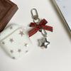 Star Keychain Christmas Flocking Bowknot Charm for Phone Keys Jewelry Accessories