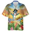 Cartoon It's 5 Oclock Hawaiian Shirt For Men Clothing Somewhere Mens Hawaiian Shirts Short Sleeve Series Funny Animal Beach Tops