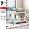 Modern 2-Tier Carbon Steel Kitchen Countertop Drying Rack
