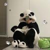 Damen Kapuzen-Panda-Pyjama - Herbst/Winter 2026 Korallenfleece, Verdickter Fleece-gefütterter Hausmantel
