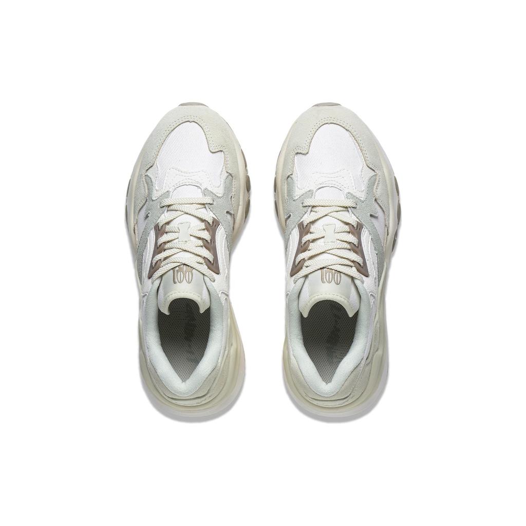 New LiNing 001 Mountain Sea Slip Resistant Low Top Running Shoes Women's Ivory Light Tea Brown Green AZGT074-1