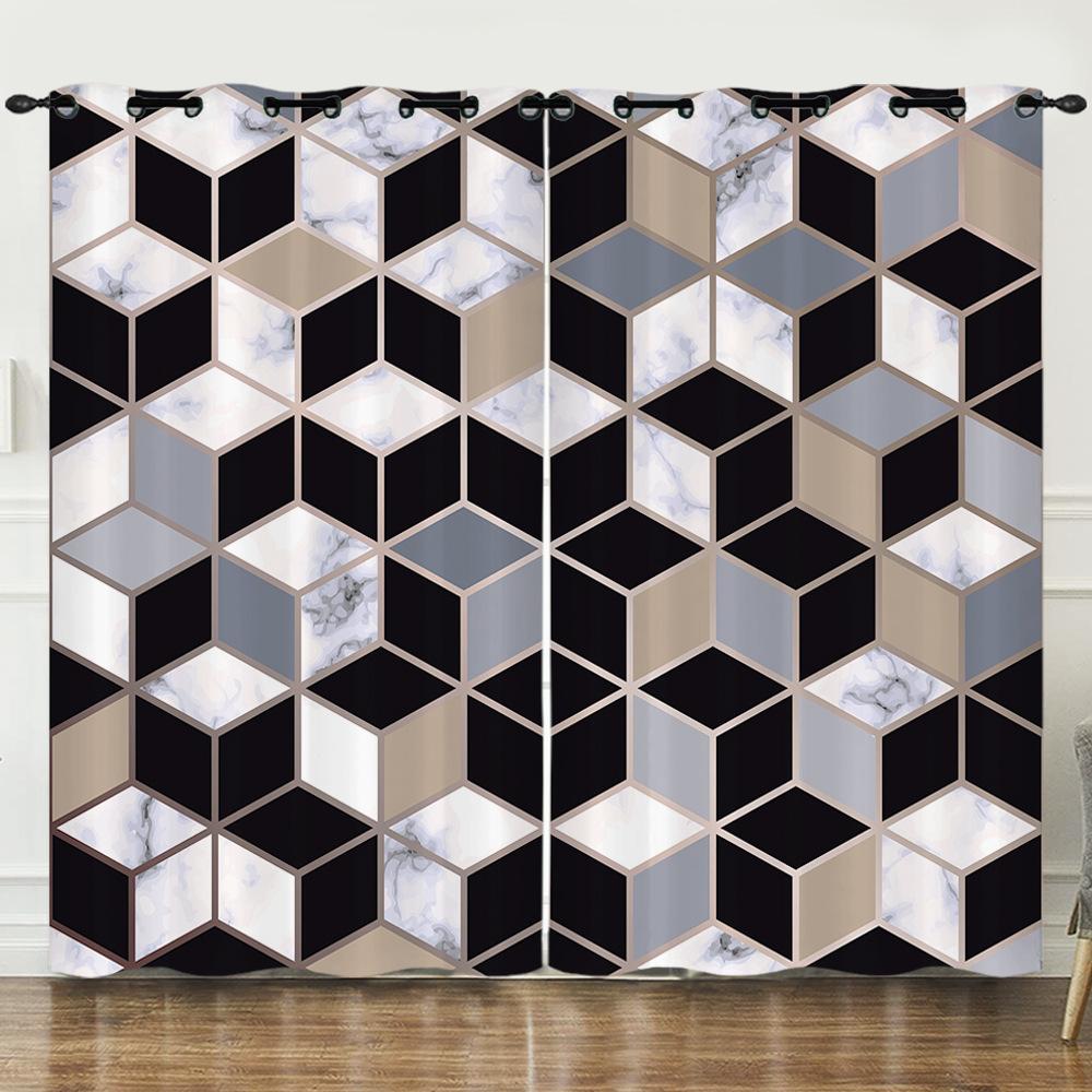 Curtain Ethnic Style 3D Digital Printing Blackout Curtain Punching