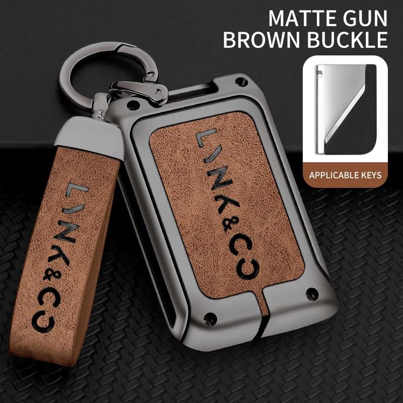 Zinc Alloy Car Remote Key Case Cover for Lynk&Co 01Phev 0105 Protection Keychain Keyless Set Bag Shell Interior Accessories