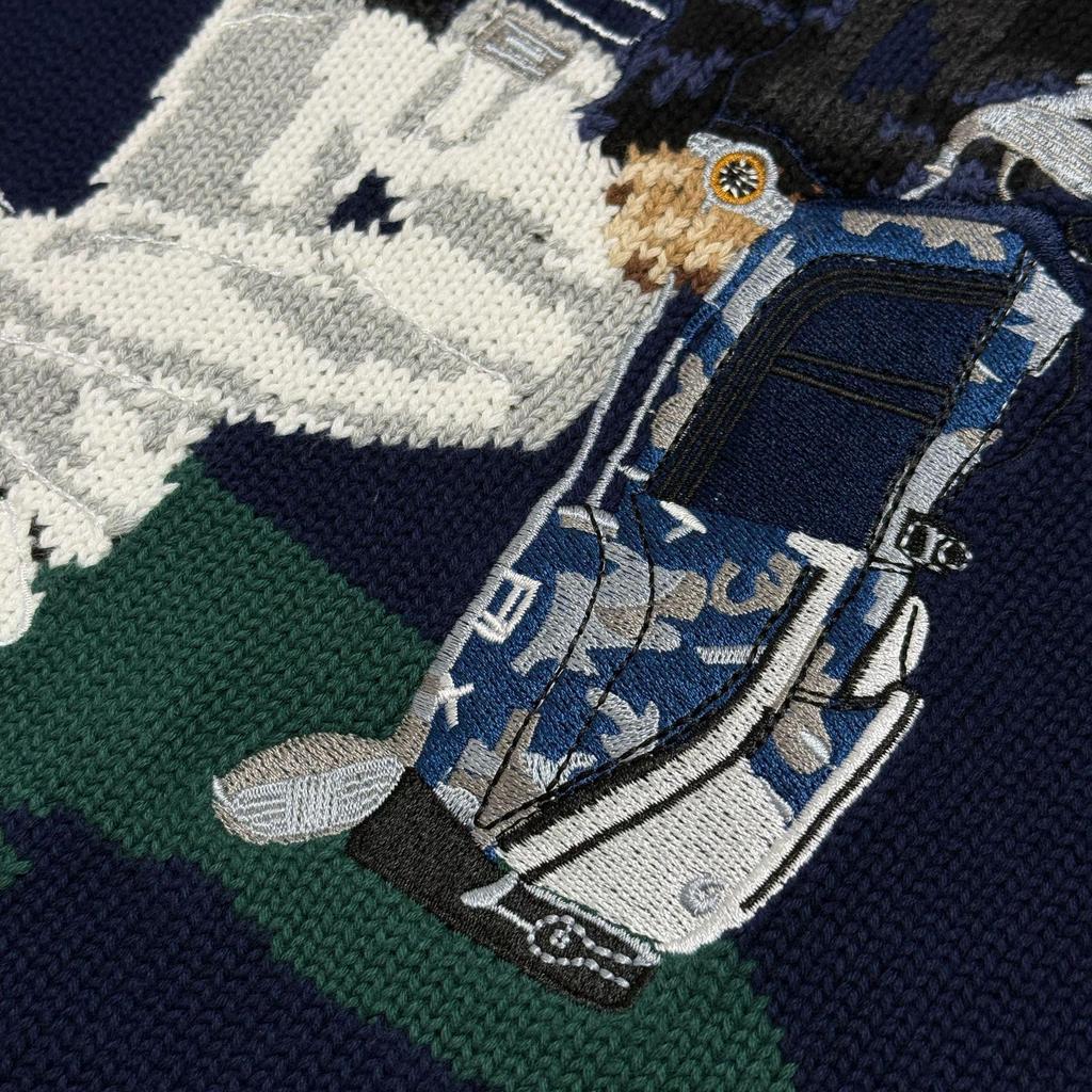 Men's Little Bear Embroidery Cotton Sweater - Autumn/Winter Collection