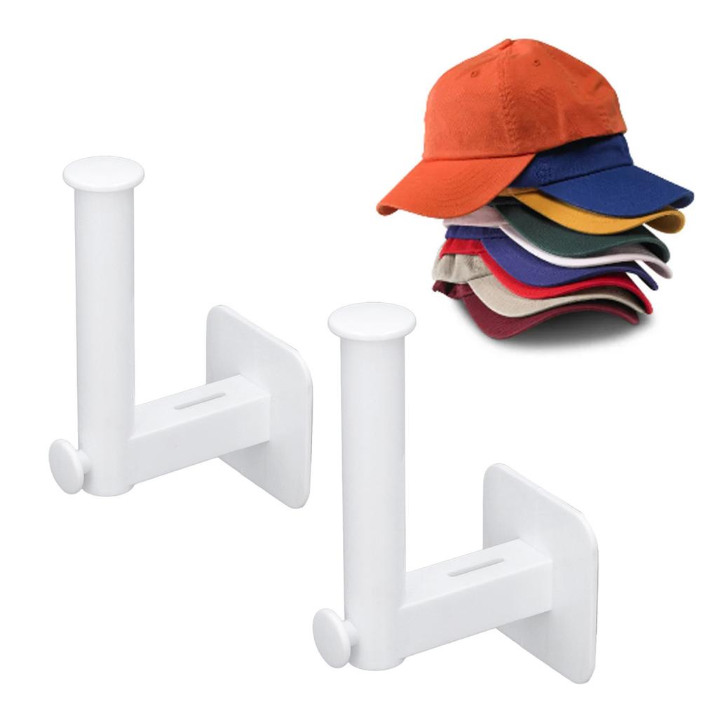 2pcs Hat Rack Retractable 15‑20 Hats   L Shaped Hooks Adhesive No Punching Baseball   Storage Rack for Home Kitchen Bedroom