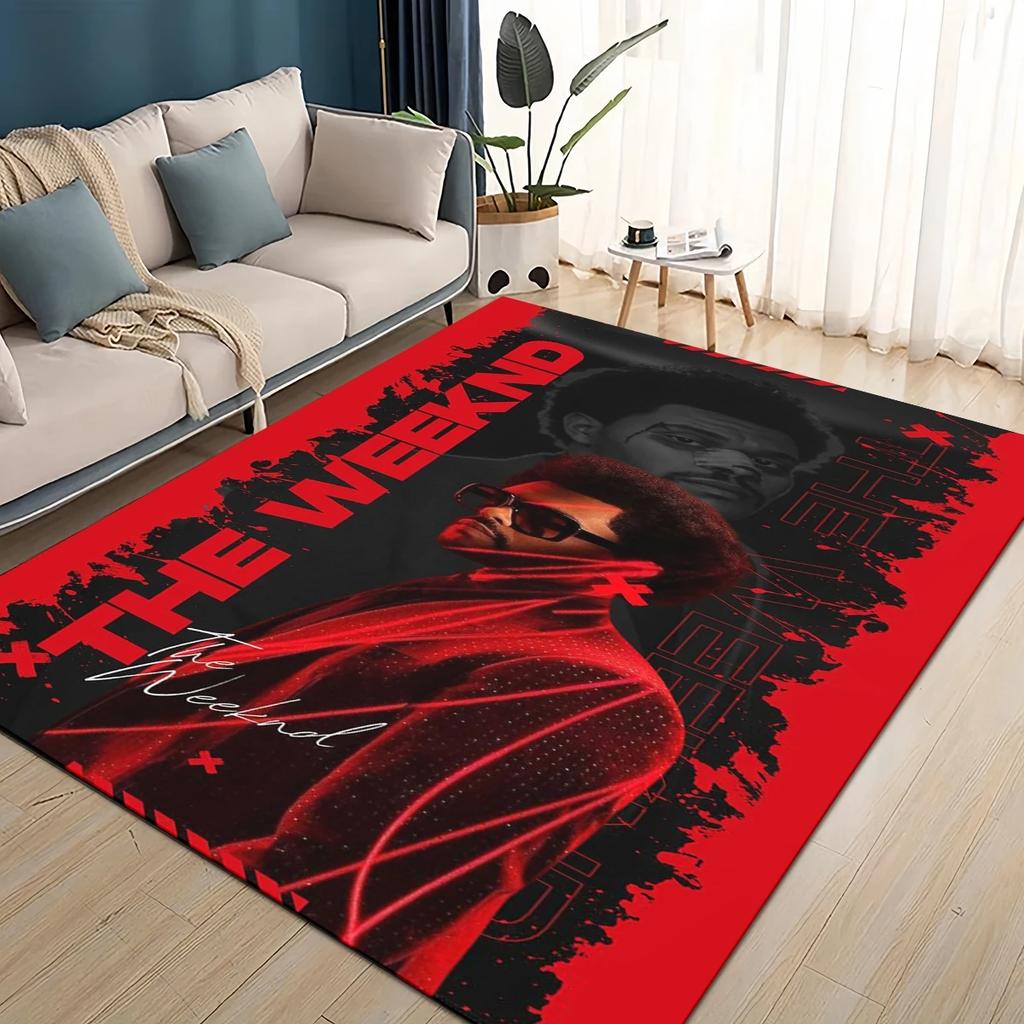 Tapis Tapis 3D THE WEEKND,XO Alternative R&B Abel Tesfaye pour Salon Chambre Maison Décoration Canapé, Tapis de Sol Antidérapant pour Enfants