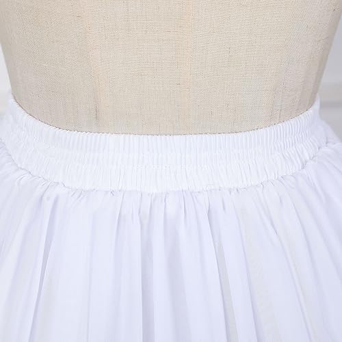 [Housaku Co., Ltd.] Colored Pannier Petticoat Hoop Skirt Victorian Dress Crinoline Underskirt Lolita Pannier (Midi Length White)