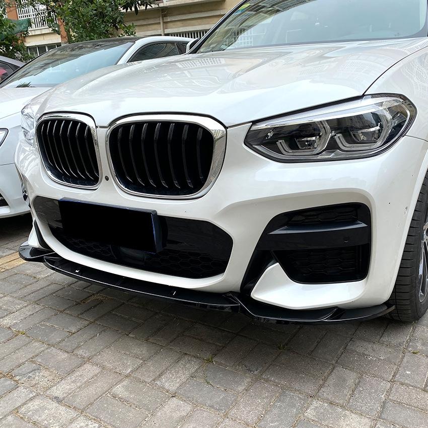 3Pcs Front Bumper Spoiler Lip For BMW X3 G01 X4 G02 M-Pack 2018 2019 2020 2025 Glossy Black Front Lower Splitter Blade
