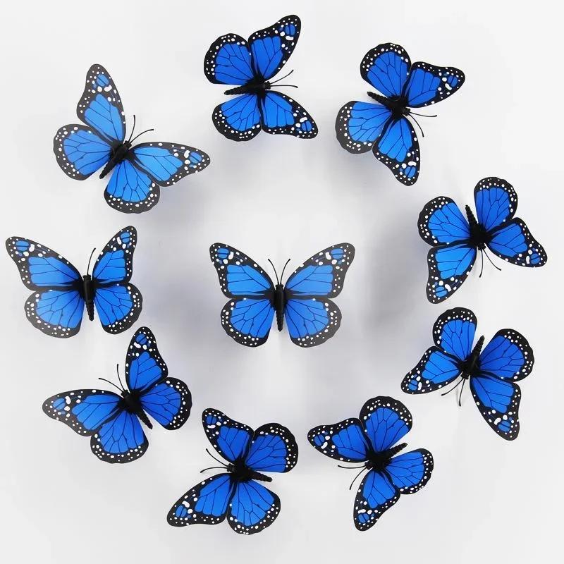 10 pezzi Adesivo Farfalla Monarca 3D Farfalle Finte per Artigianato Decorazione Murale Farfalla Artificiale per Casa Camera da Letto Festa di Matrimonio