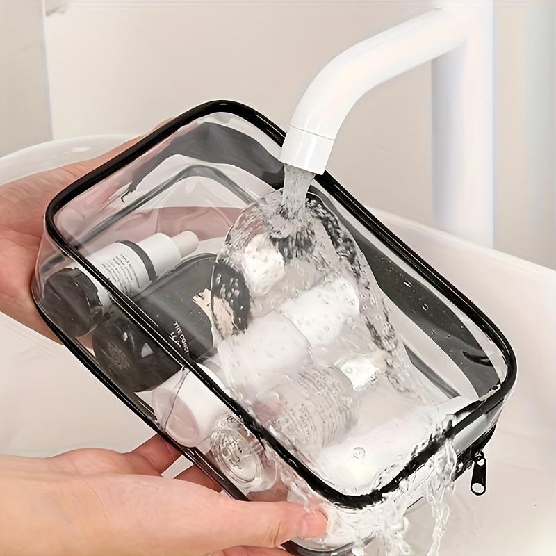Transparent Casual Handbag for Men & Women - Foldable Lightweight Travel Toiletry Organizer with Zipper Closure & Carry Handle
