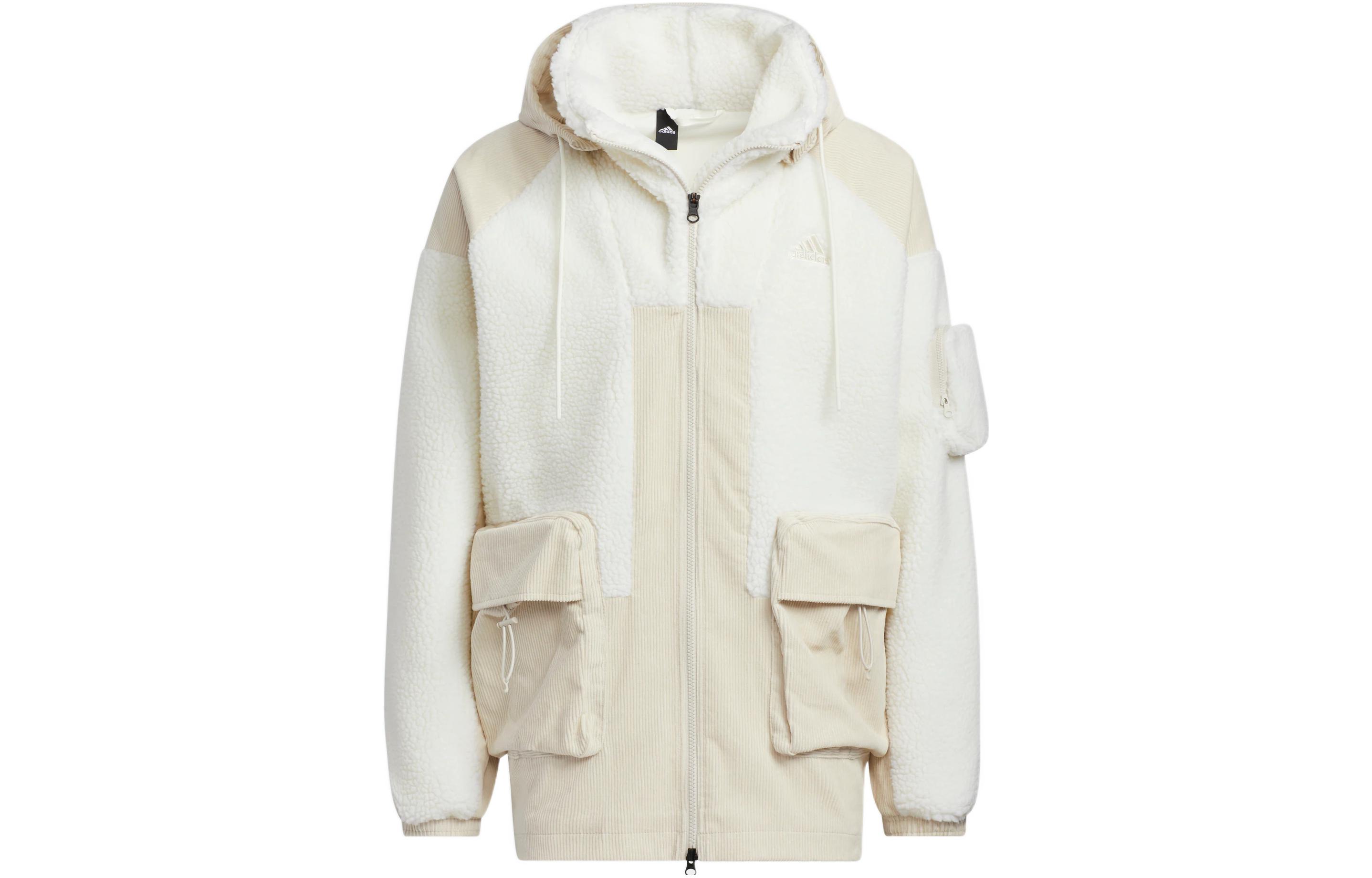 Adidas Velvet Jackets Men s White Hooded Moderate HN9017 XXL