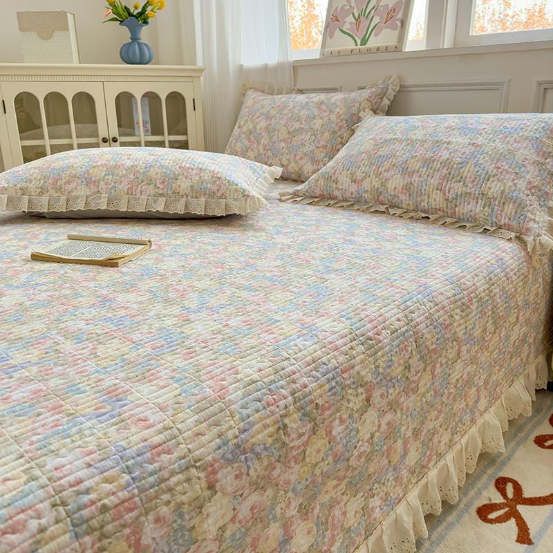 Full Cotton Double-Layer Yarn Washed Cotton Bed Cover